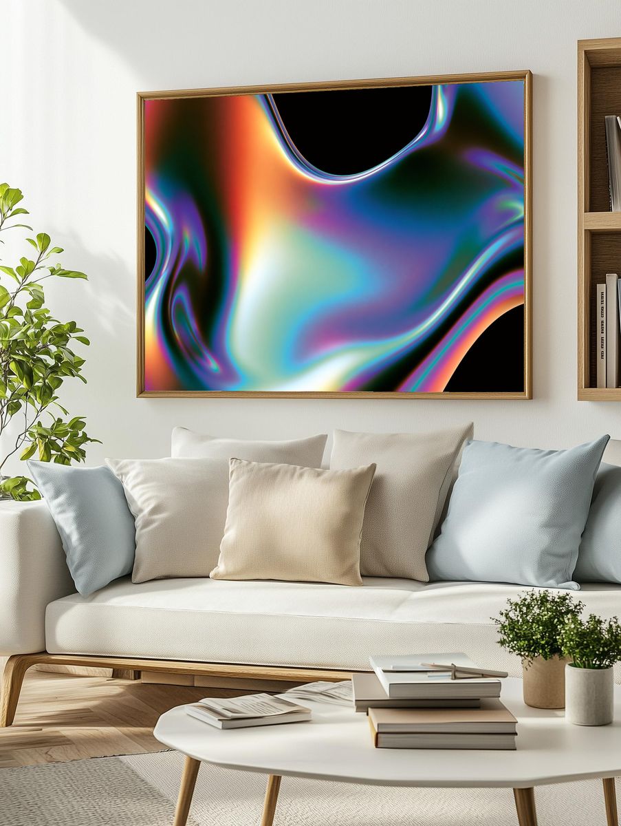 Prismatic Flow Abstract Poster. — room view 2
