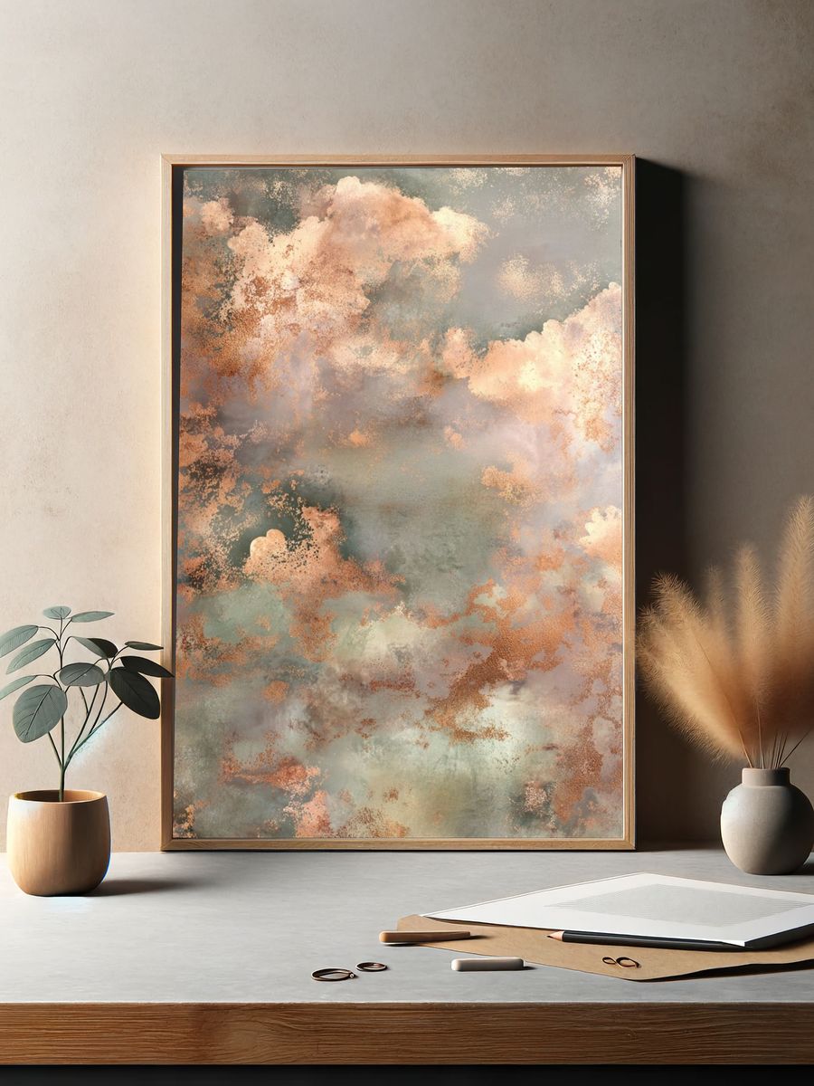 Copper Cloud Abstract Poster. — room view 2