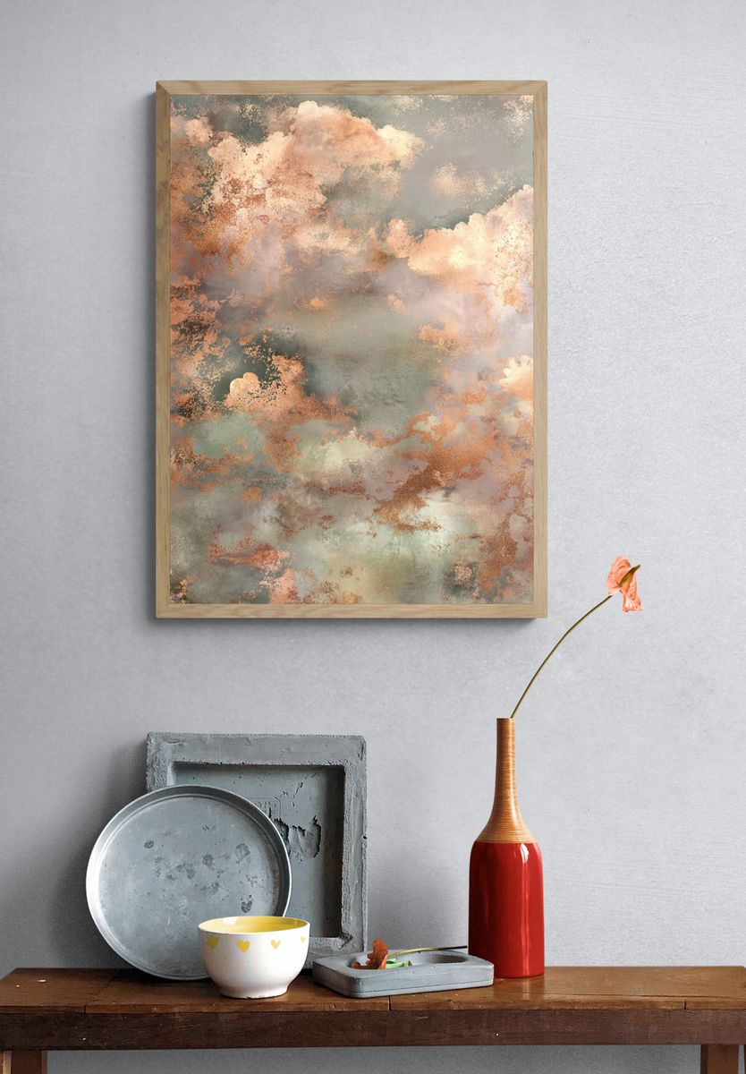Copper Cloud Abstract Poster. — room view 3