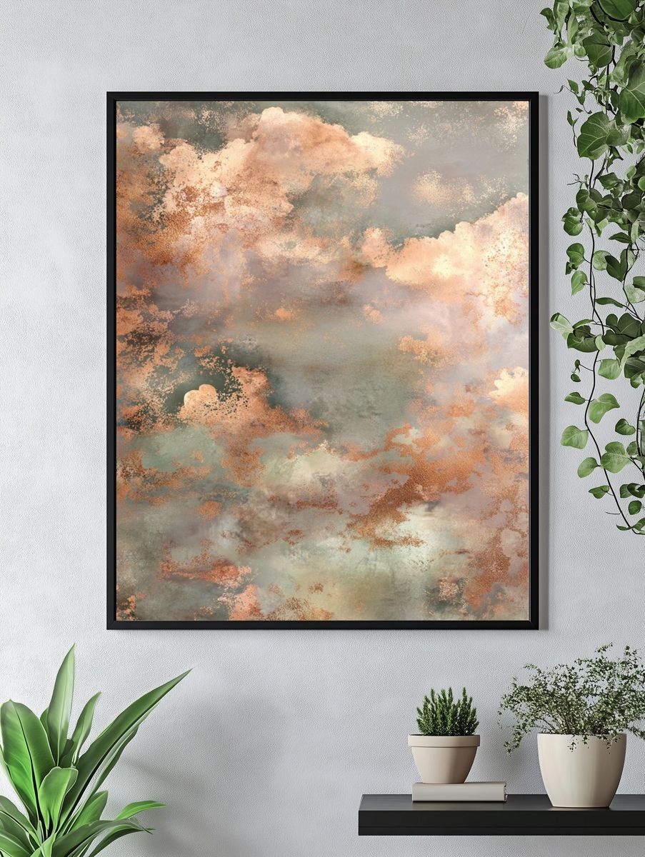 Copper Cloud Abstract Poster. — room view 4