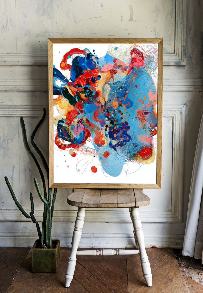 Colorful Abstract Face Poster. room preview