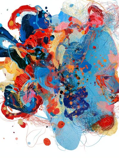 Colorful Abstract Face Poster.