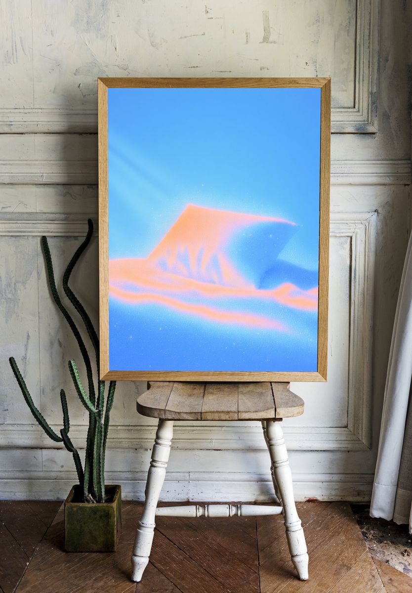 Dreamy Cloudscape Abstract Poster. — room view 1