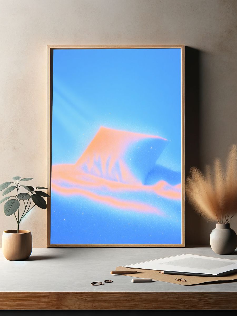 Dreamy Cloudscape Abstract Poster. — room view 2
