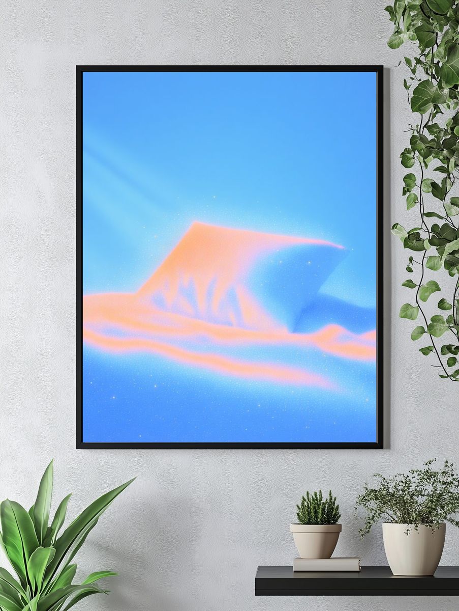 Dreamy Cloudscape Abstract Poster. — room view 4