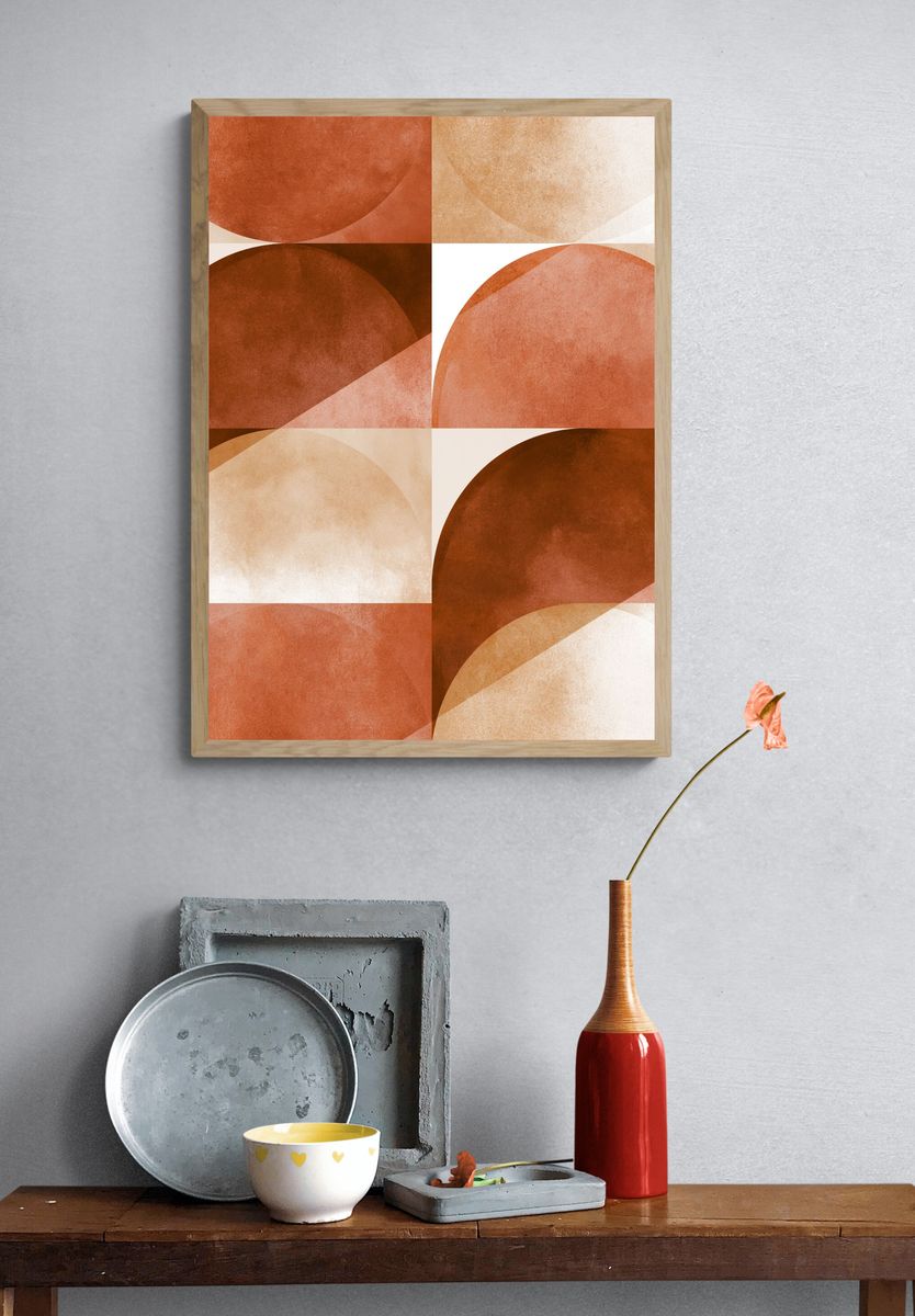 Terracotta Arc Abstract Poster. — room view 3