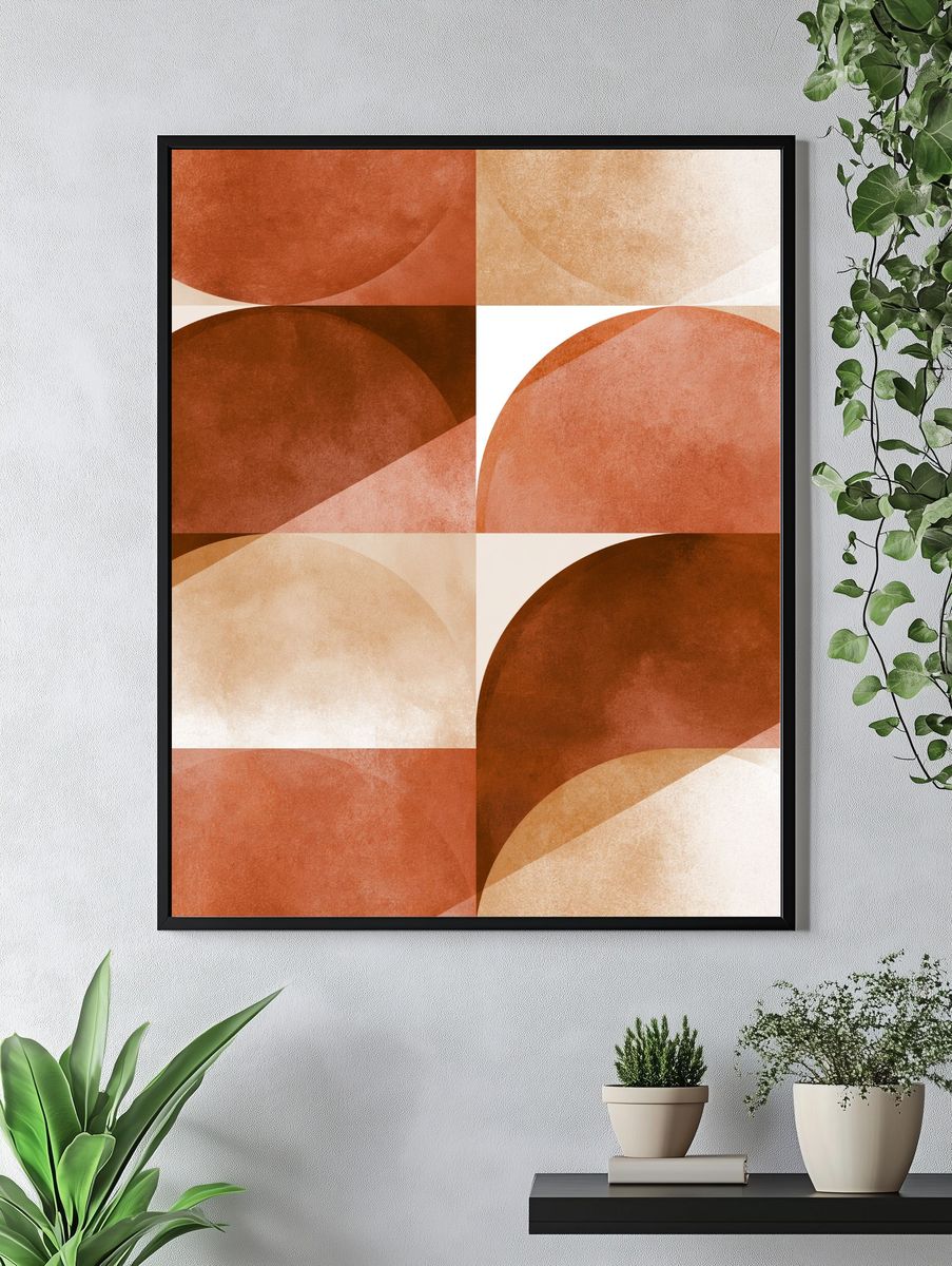Terracotta Arc Abstract Poster. — room view 4
