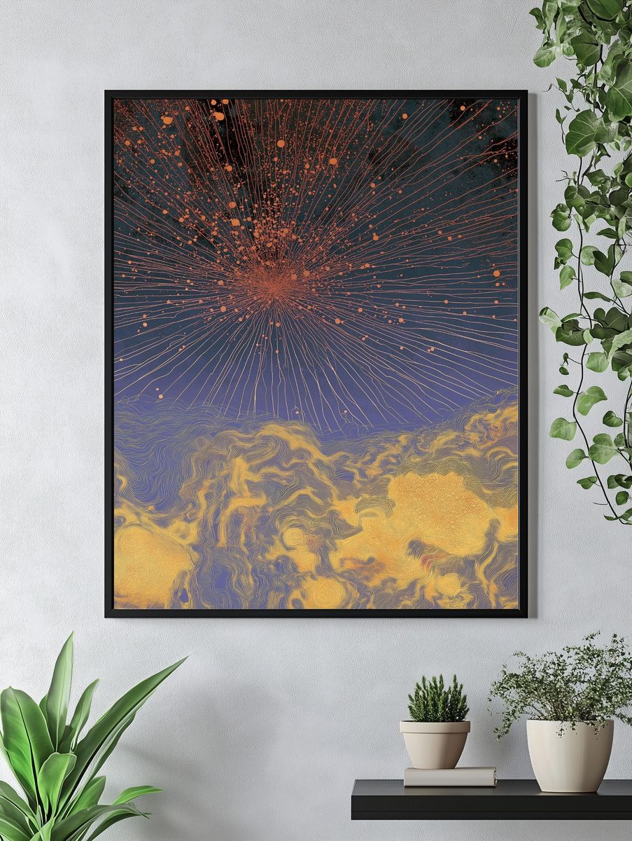 Celestial Burst Abstract Print. — room view 4