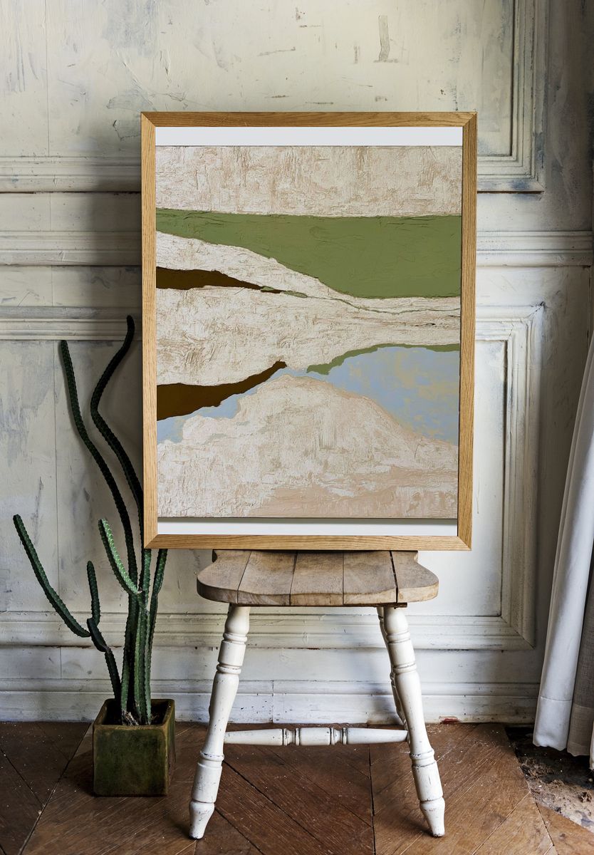 Earthy Horizon Abstract Poster. — room view 1