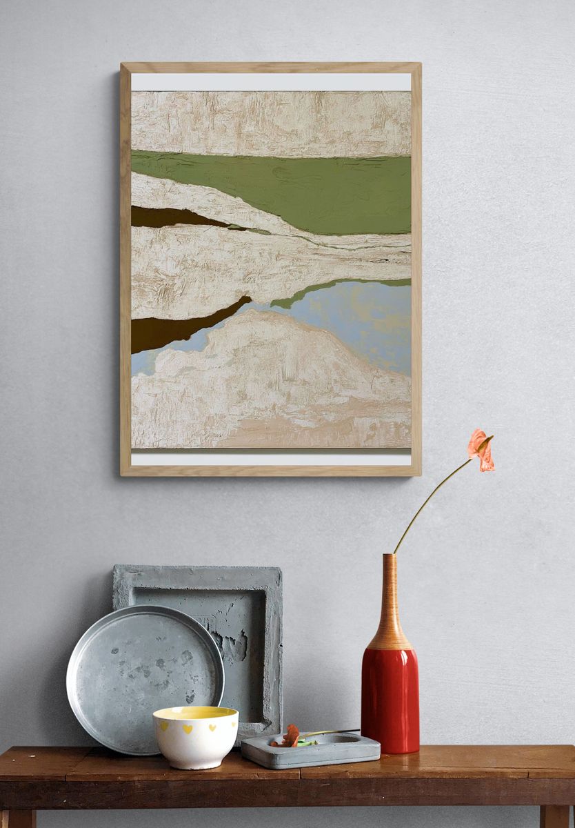 Earthy Horizon Abstract Poster. — room view 3
