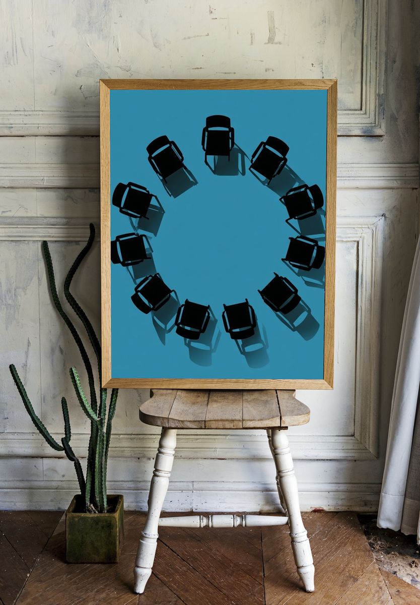 Circular Chairs Abstract Poster. room preview