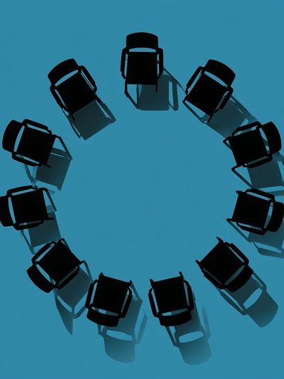 Circular Chairs Abstract Poster.