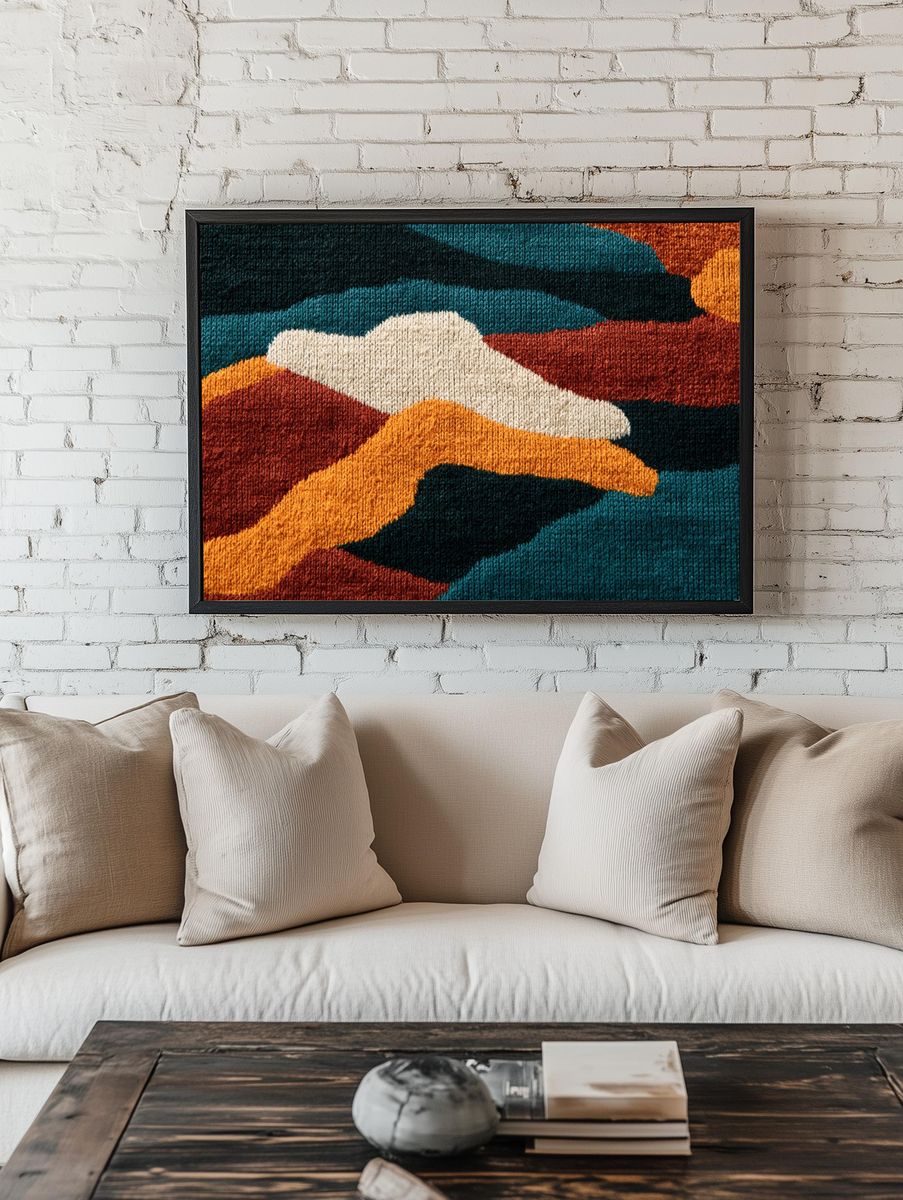 Textured Abstract Waves Poster. room preview