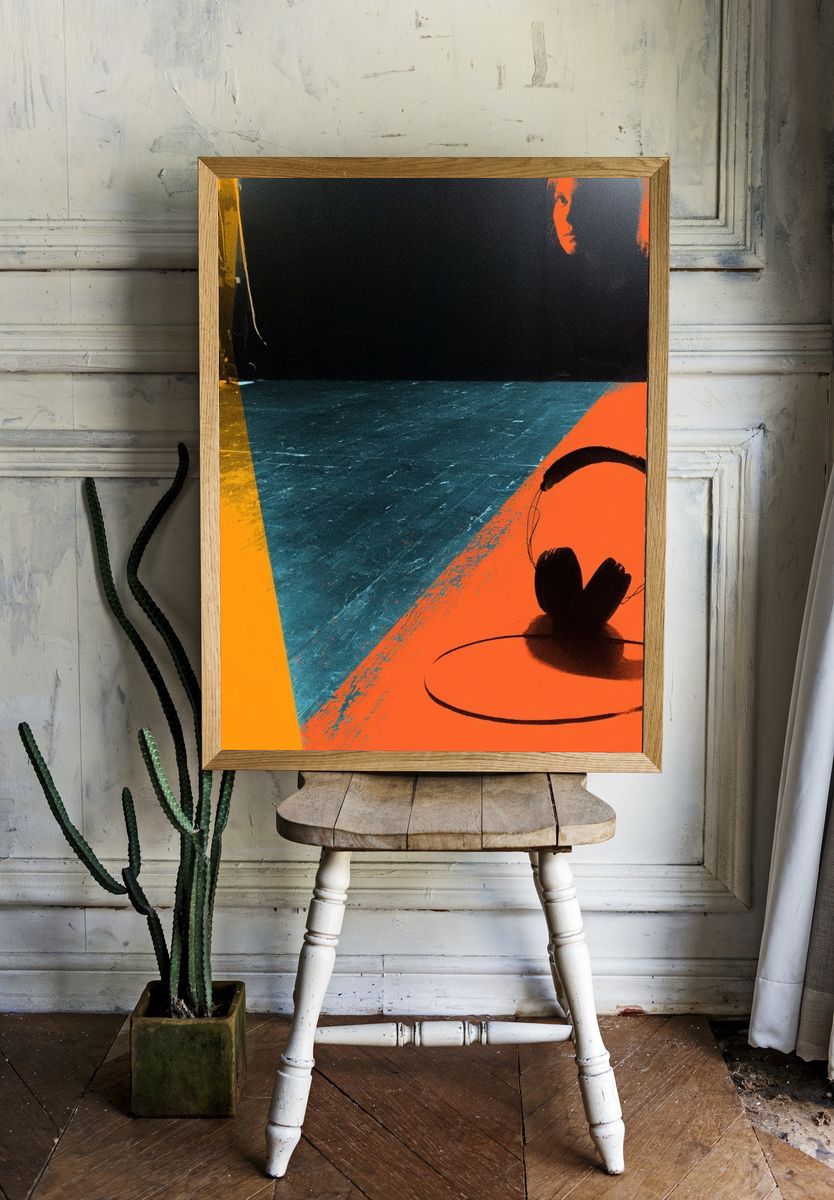 Abstract Neon Stage Poster. room preview