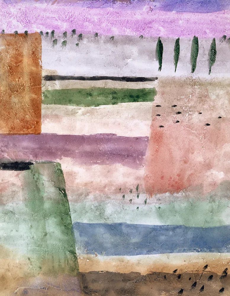 Landscape Poplars (1929) painting high. poster — abstract art