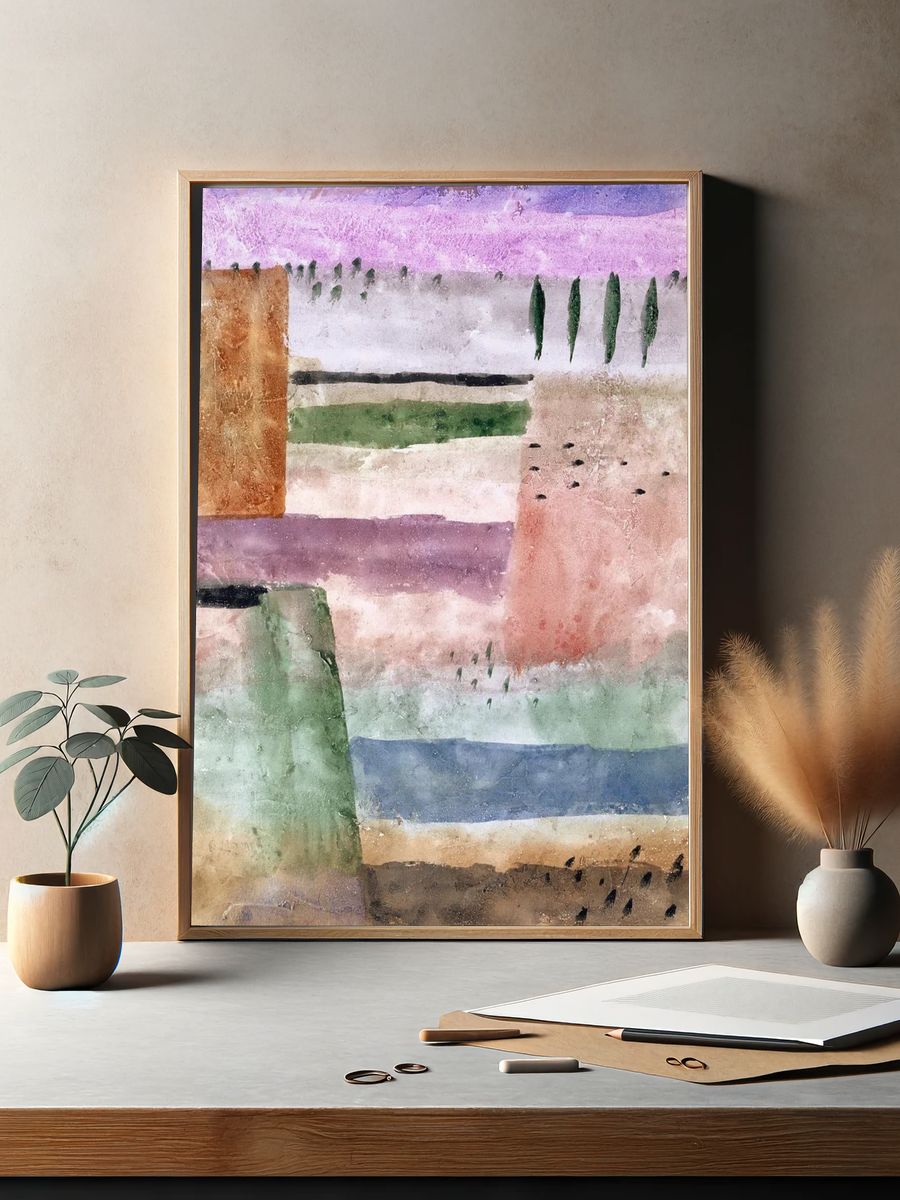 Landscape Poplars (1929) painting high. — room view 2