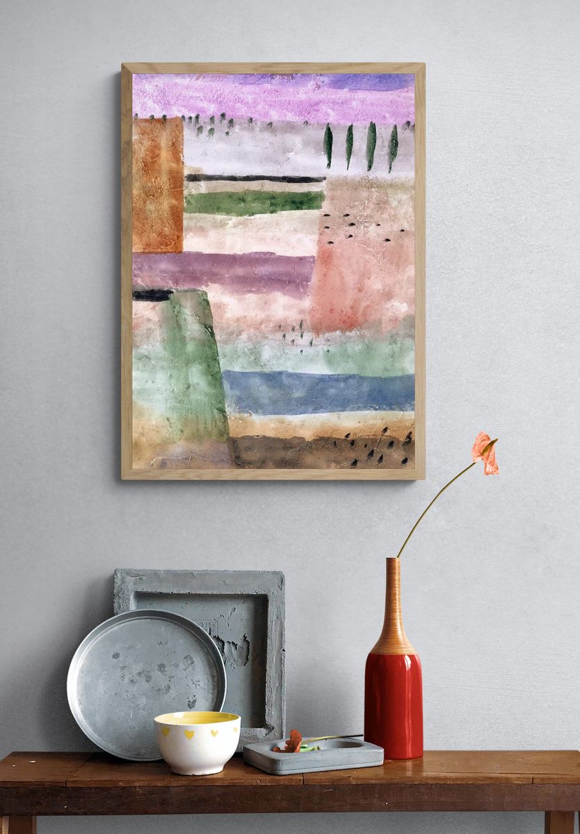 Landscape Poplars (1929) painting high. — room view 3