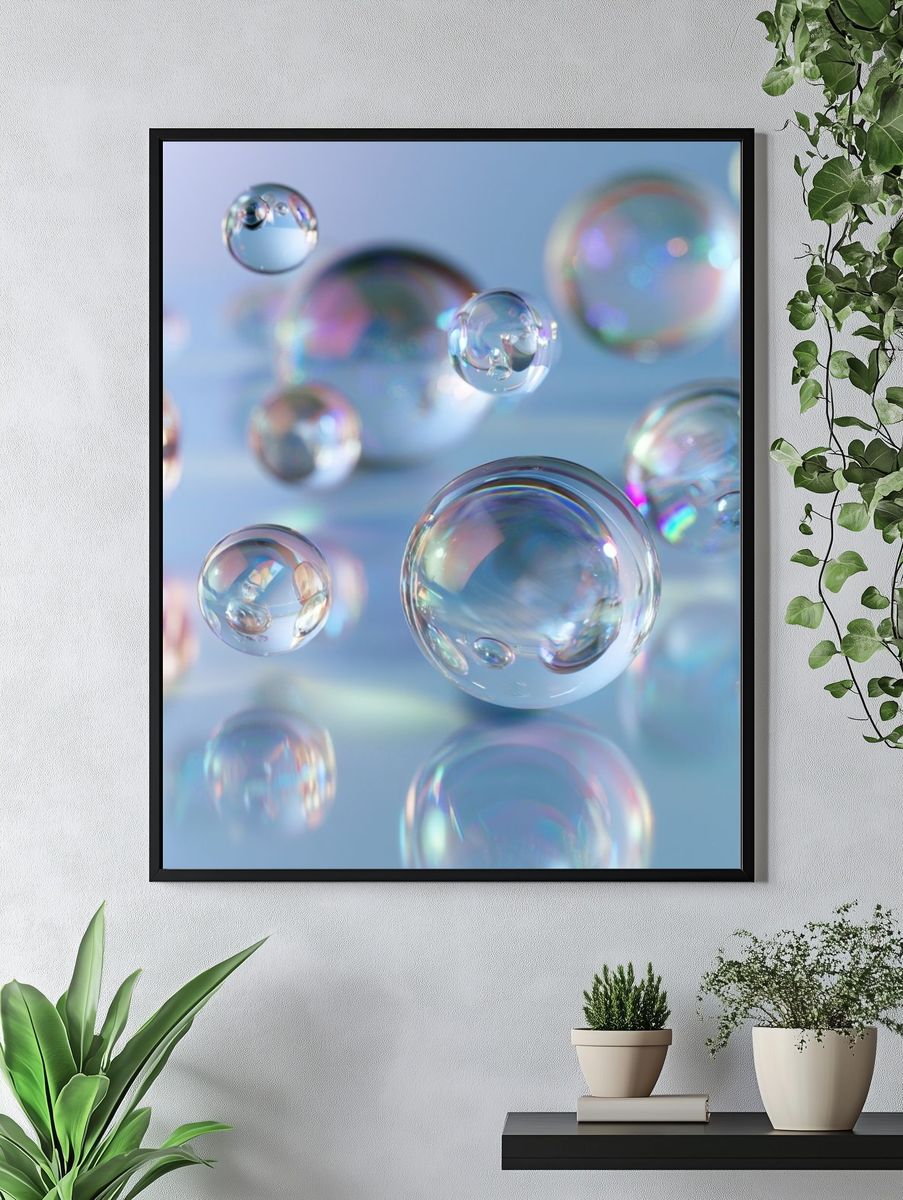 Iridescent Bubble Abstract Poster. — room view 4