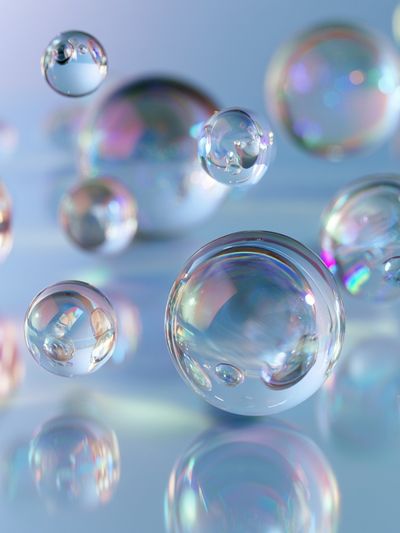 Iridescent Bubble Abstract Poster.