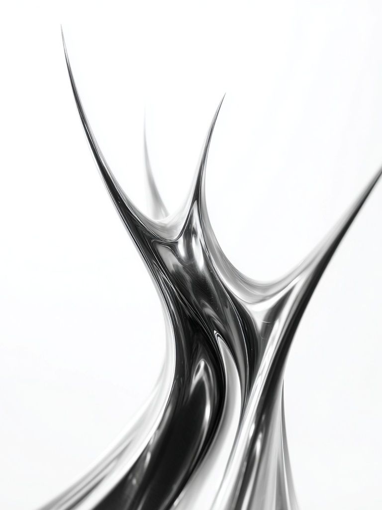 Silver Fluid Abstract Poster. poster detail