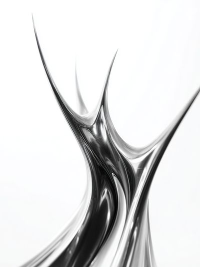 Silver Fluid Abstract Poster. poster