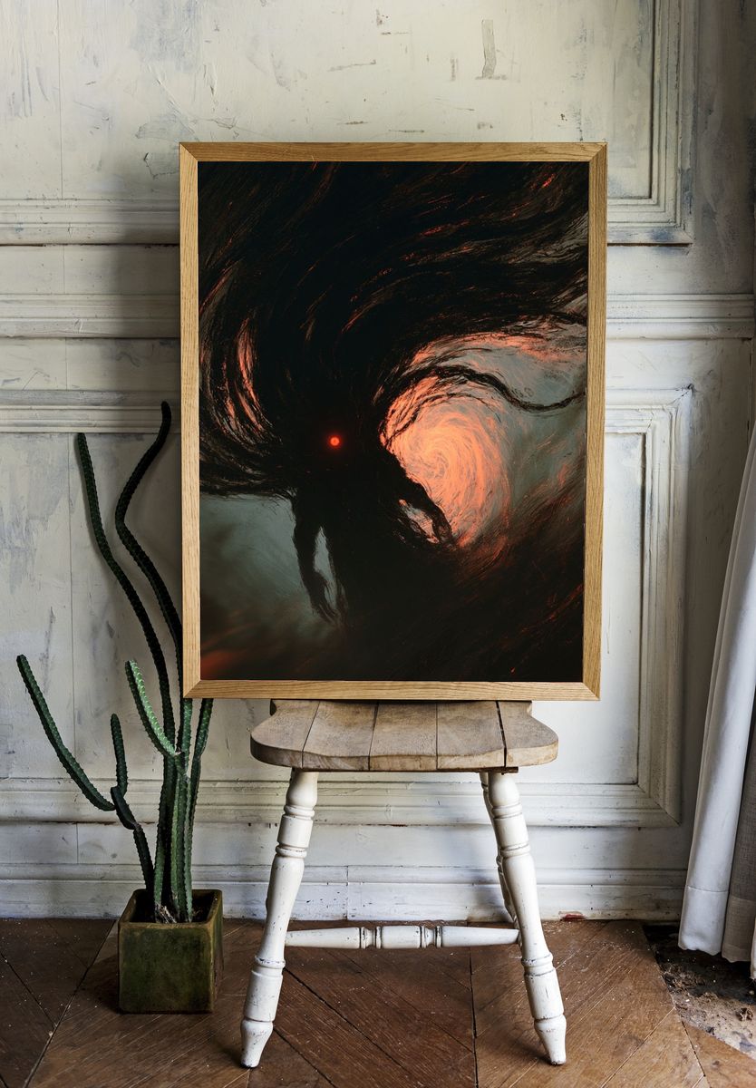 Cosmic Shadow Figure Abstract Print. — room view 1