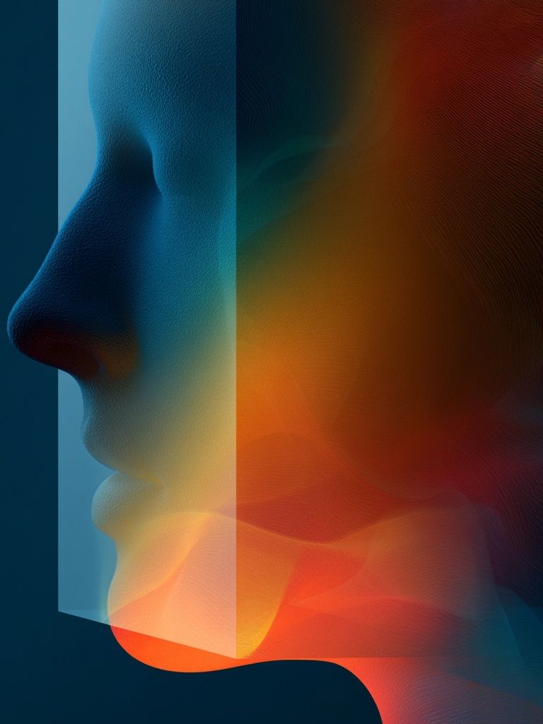 Abstract Face Silhouette Print. poster detail
