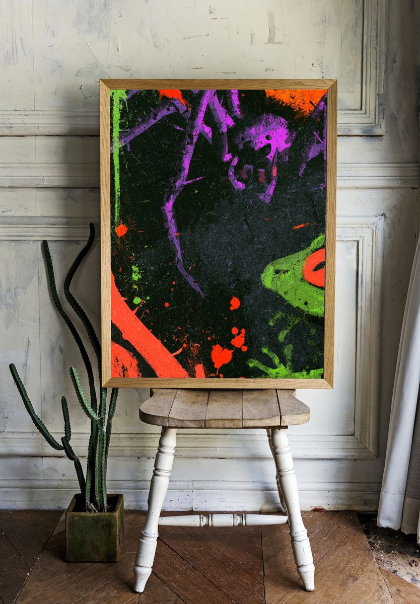 Neon Graffiti Abstract Poster. room preview