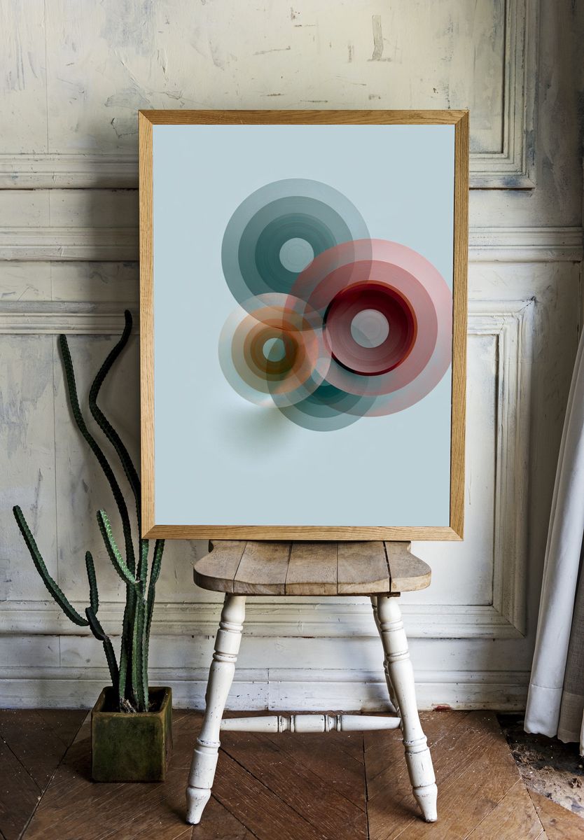 Overlapping Circles Abstract Poster. — room view 1