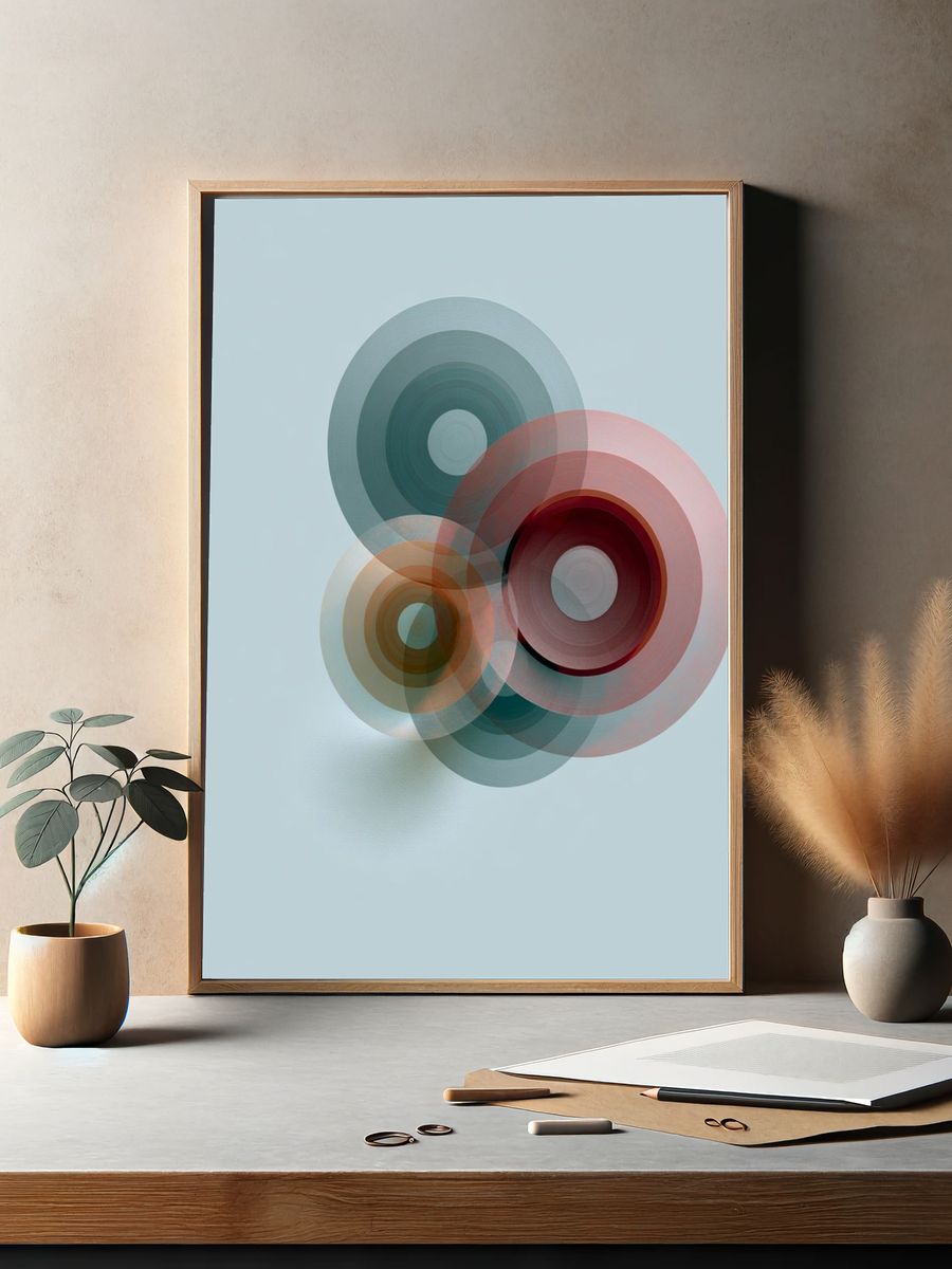 Overlapping Circles Abstract Poster. — room view 2