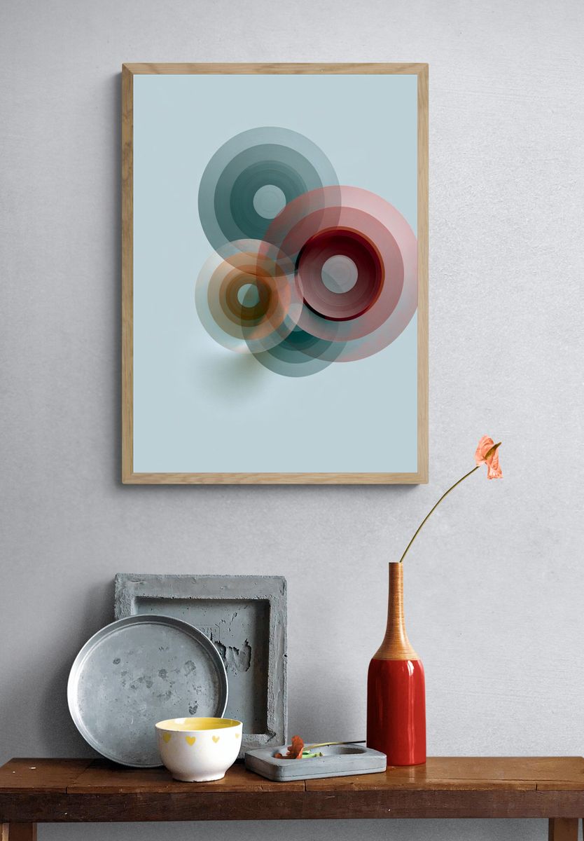 Overlapping Circles Abstract Poster. — room view 3