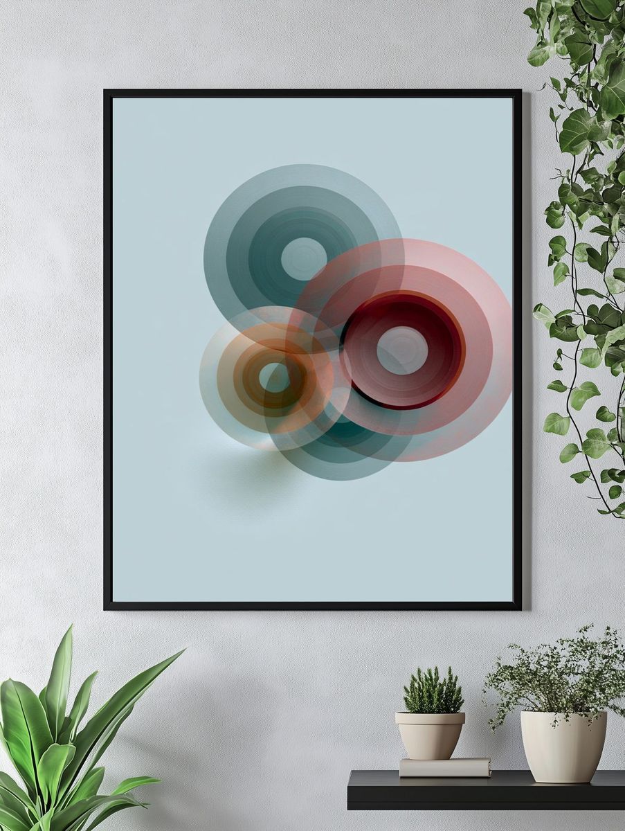 Overlapping Circles Abstract Poster. — room view 4