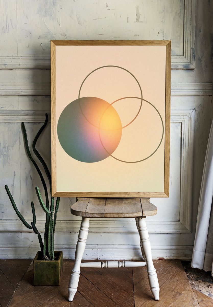 Soft Overlap Abstract Poster. room preview
