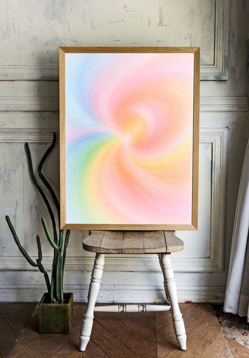 Pastel Spiral Abstract Poster. — room view 1