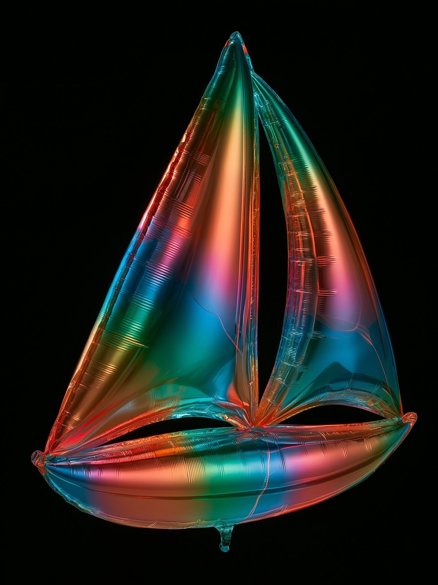 Neon Sailboat Abstract Poster. poster detail