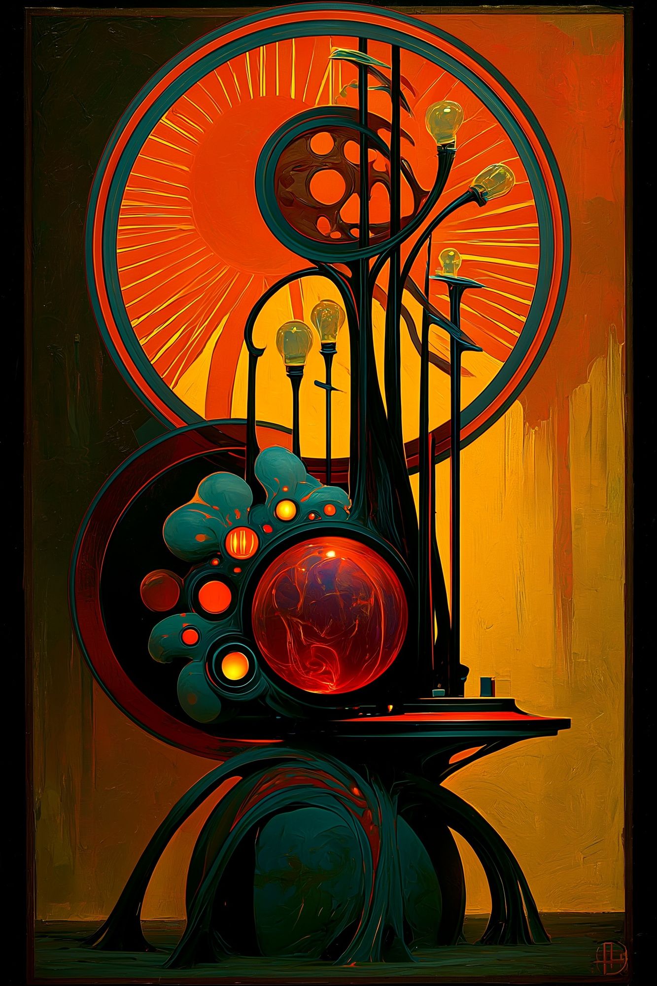 Surreal Orbital Glow Abstract Poster. poster detail