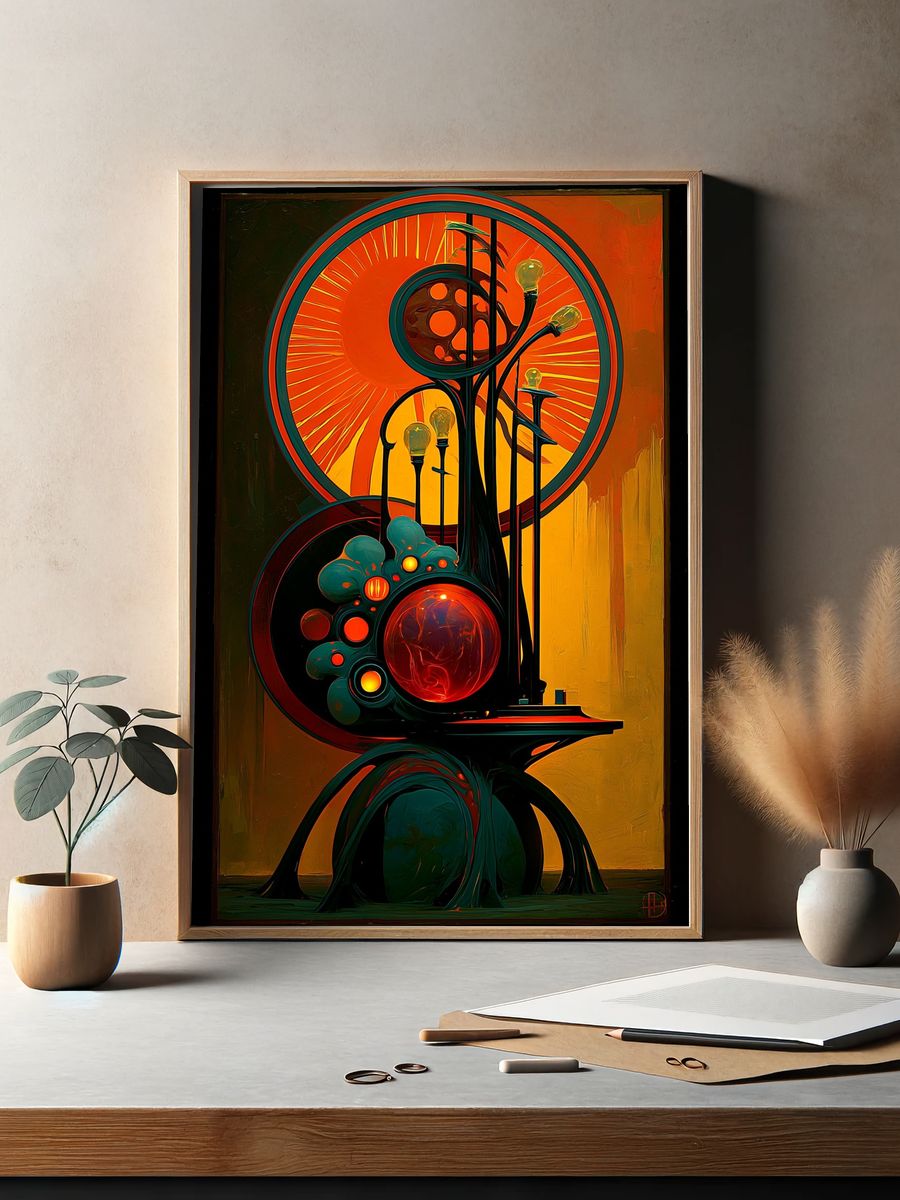 Surreal Orbital Glow Abstract Poster. — room view 2