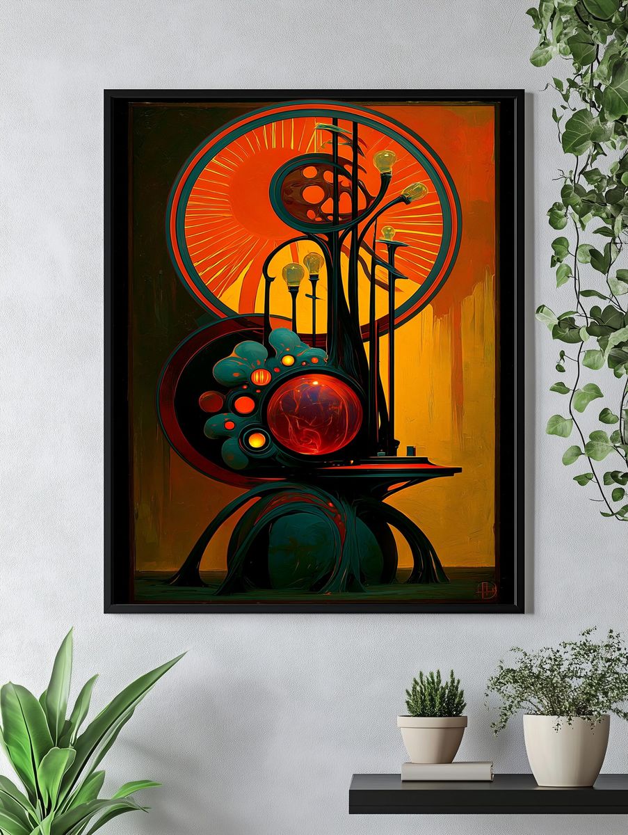 Surreal Orbital Glow Abstract Poster. — room view 4