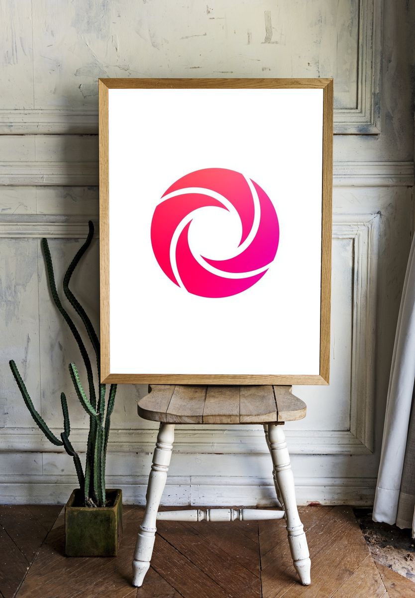 Pink Spiral Abstract Poster. room preview