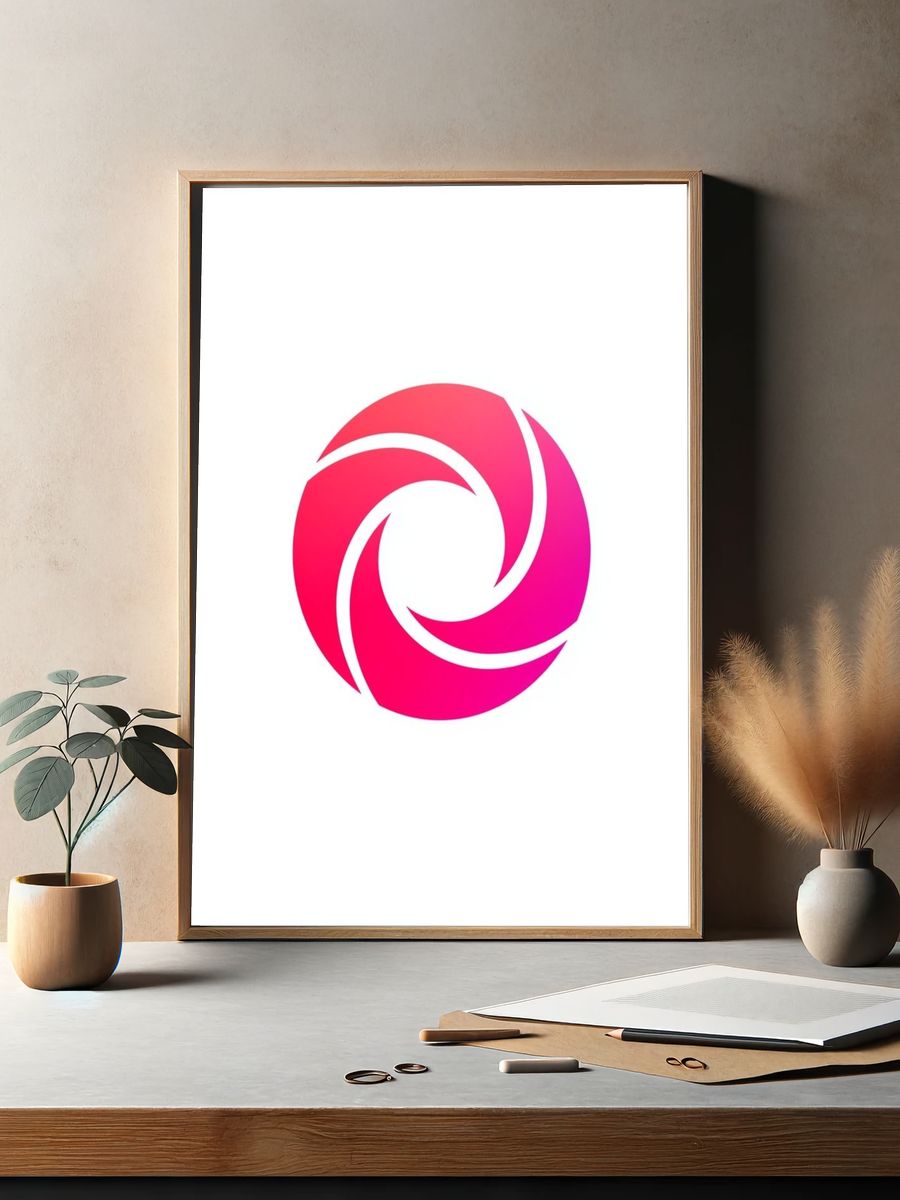 Pink Spiral Abstract Poster. — room view 2