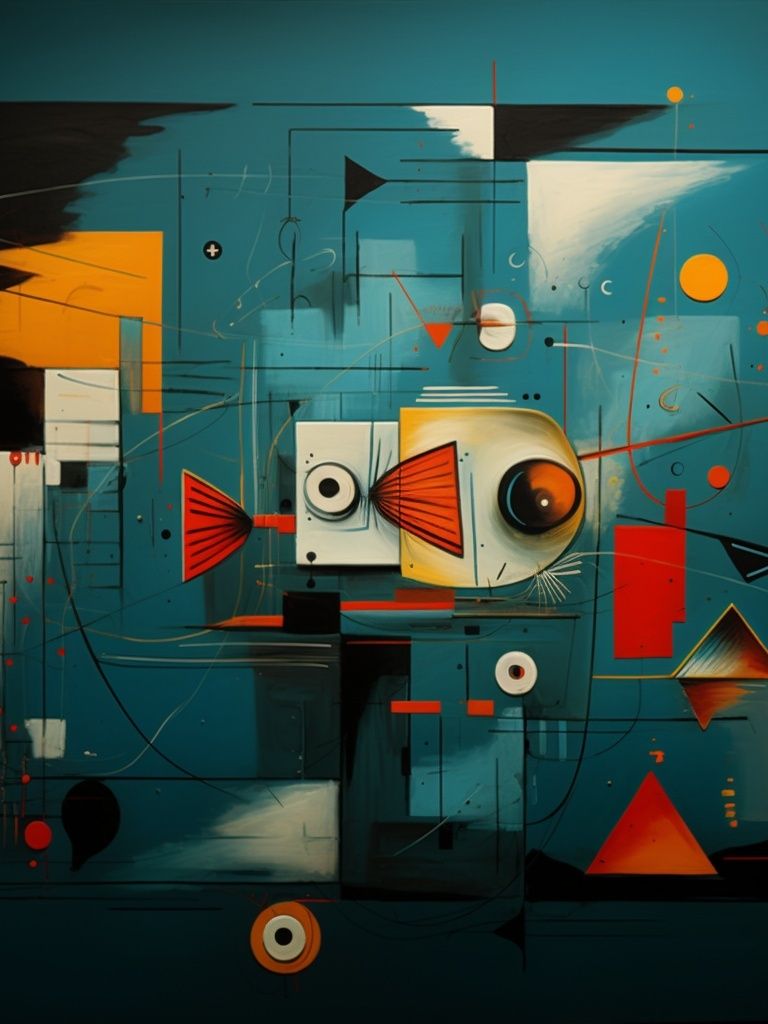 Geometric Fish Abstract Poster. poster — abstract art