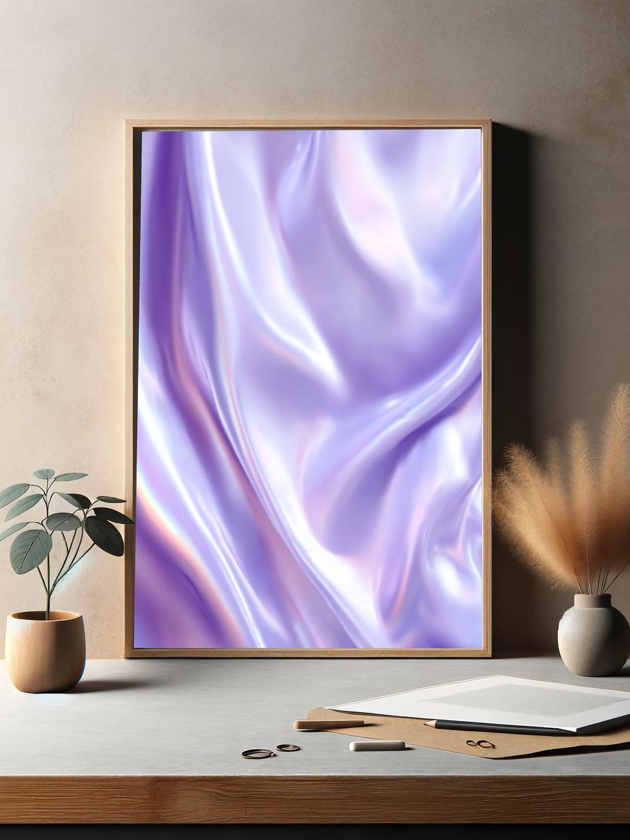 Lilac Silk Abstract Poster. — room view 2