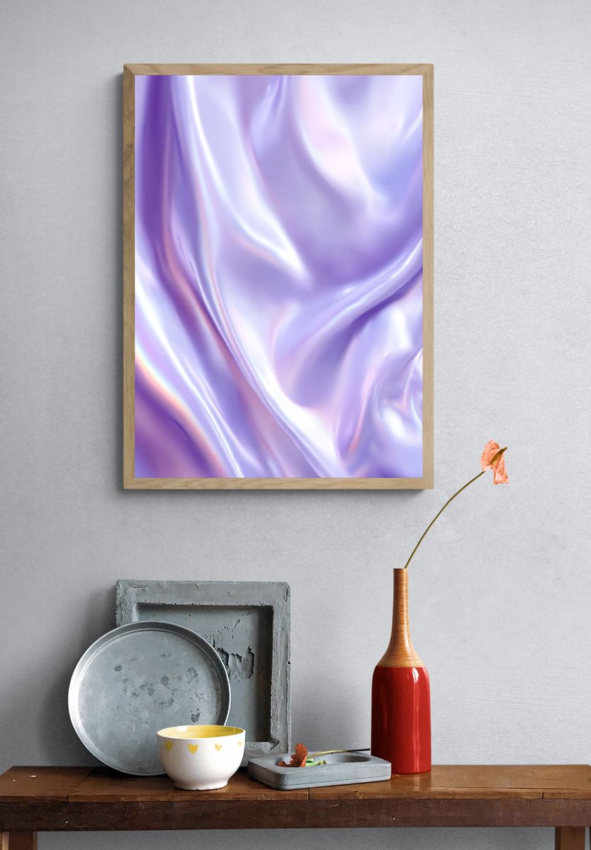 Lilac Silk Abstract Poster. — room view 3