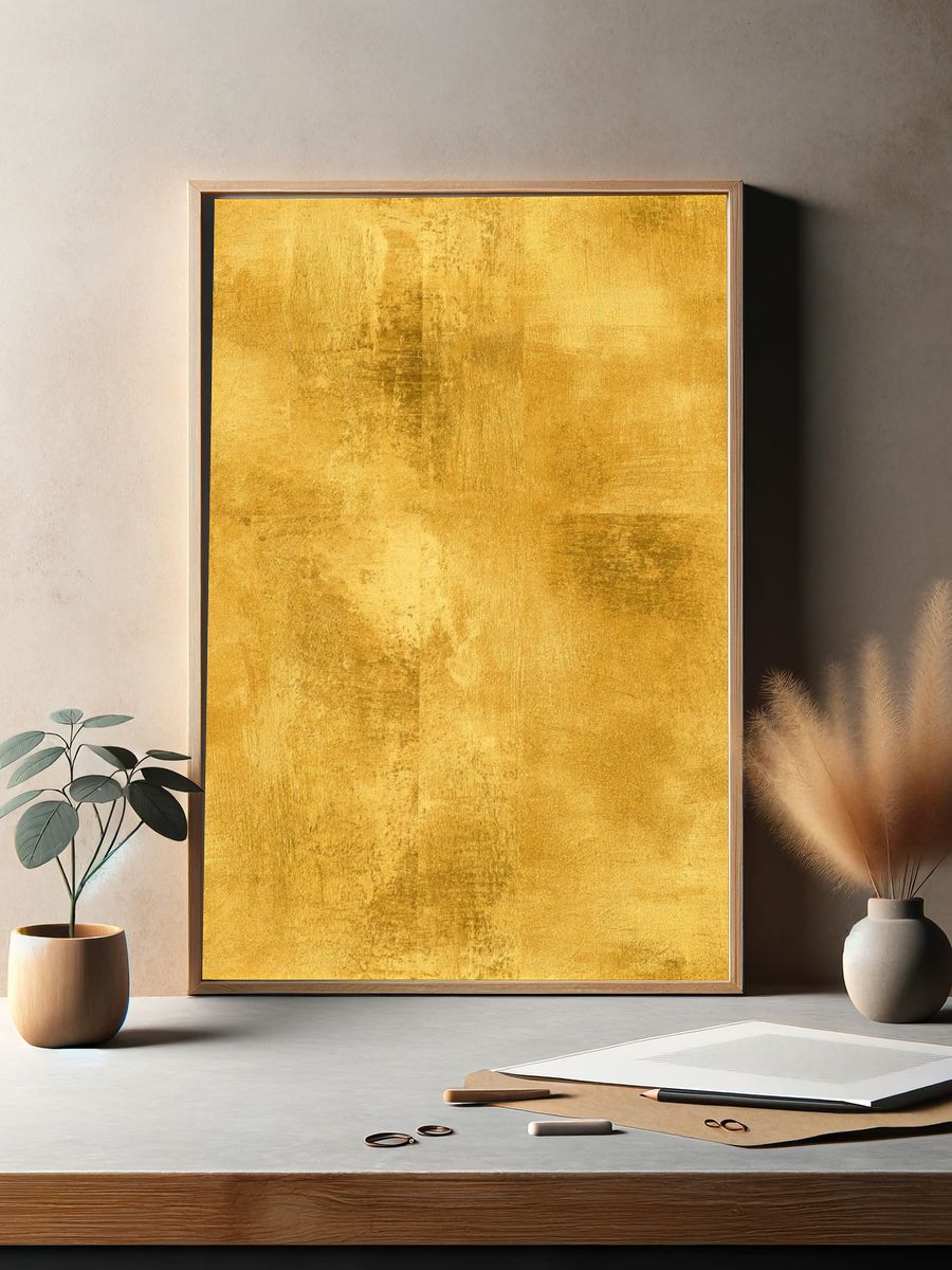 Golden Texture Abstract Poster. — room view 2