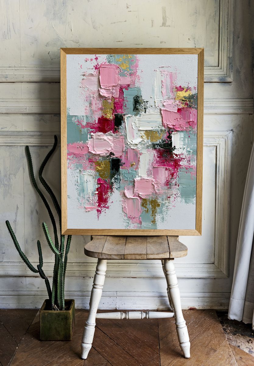 Pastel Impasto Abstract Poster. room preview