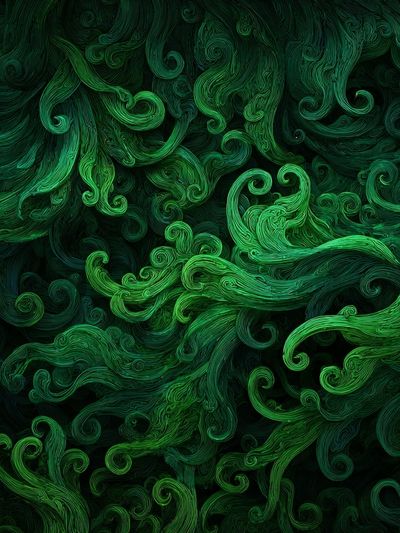 Emerald Swirl Abstract Poster. poster