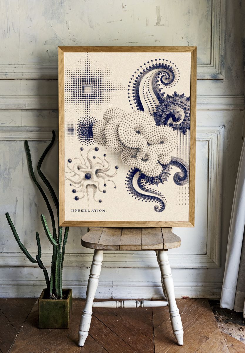 Ornate Abstract Dotwork Poster. room preview
