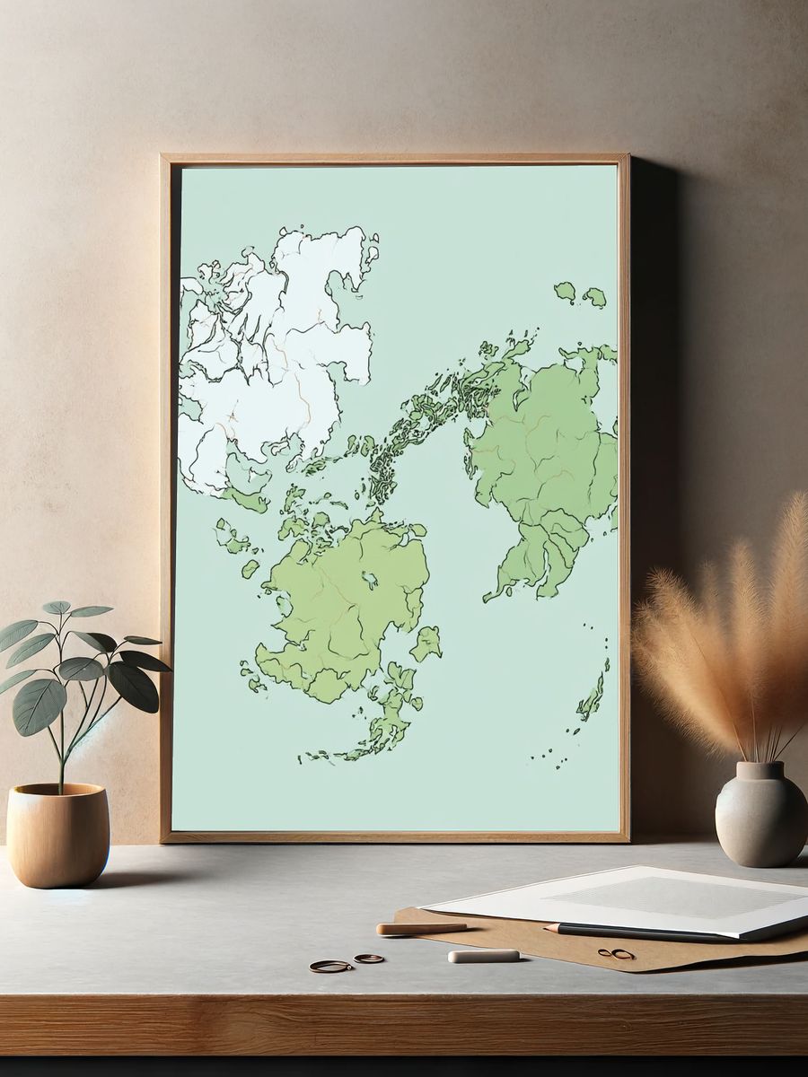 Abstract Arctic Map Poster. — room view 2