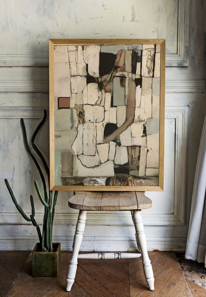 Textured Cubist Abstract Poster. — room view 1