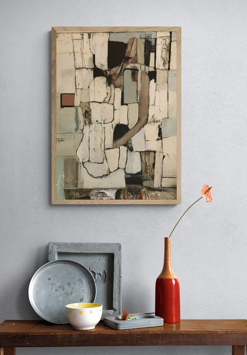 Textured Cubist Abstract Poster. — room view 3